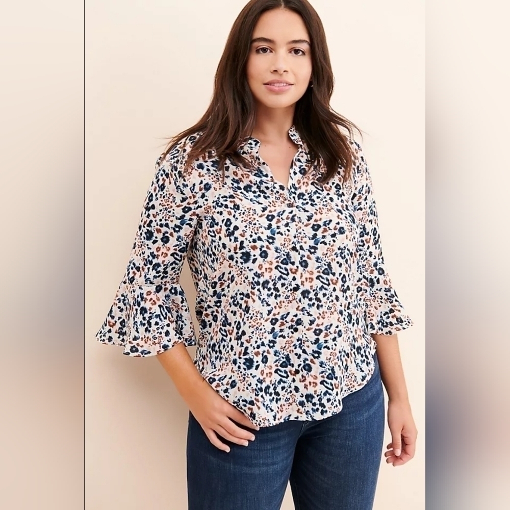 ASTR The Label Leopard Print Blouse L